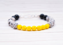 Load image into Gallery viewer, Black, White, and Yellow Bracelet
