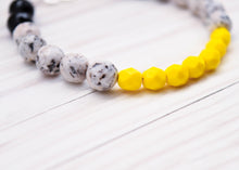 Load image into Gallery viewer, Black, White, and Yellow Bracelet
