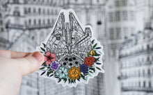 Load image into Gallery viewer, Floral Falcon - Star Wars-Inspired Sticker
