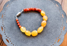 Load image into Gallery viewer, Banded Carnelian and Yellow Chalcedony Bracelet
