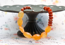 Load image into Gallery viewer, Banded Carnelian and Yellow Chalcedony Bracelet
