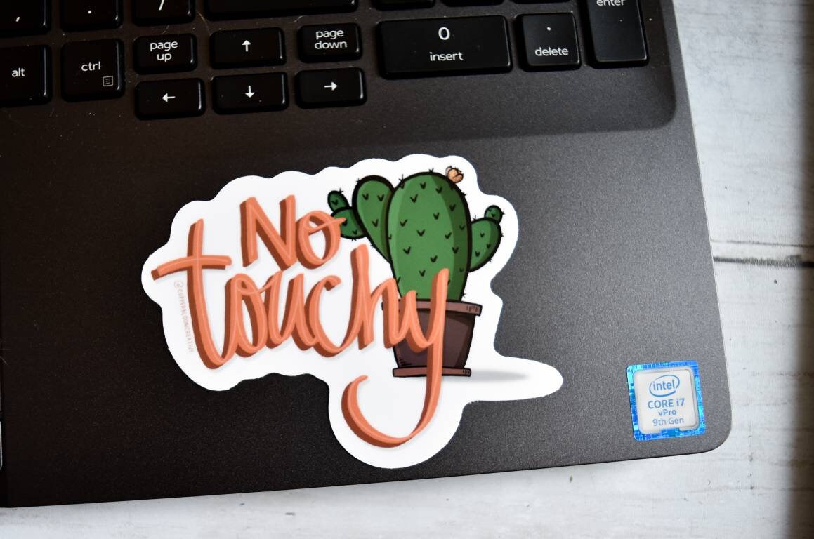 No Touchy Cactus Sticker