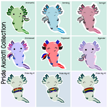 Load image into Gallery viewer, LGBTQIA+ Pride Axolotl Sticker
