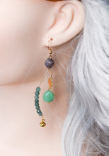 Load image into Gallery viewer, Asymmetrical Chrysoprase Drop Earrings
